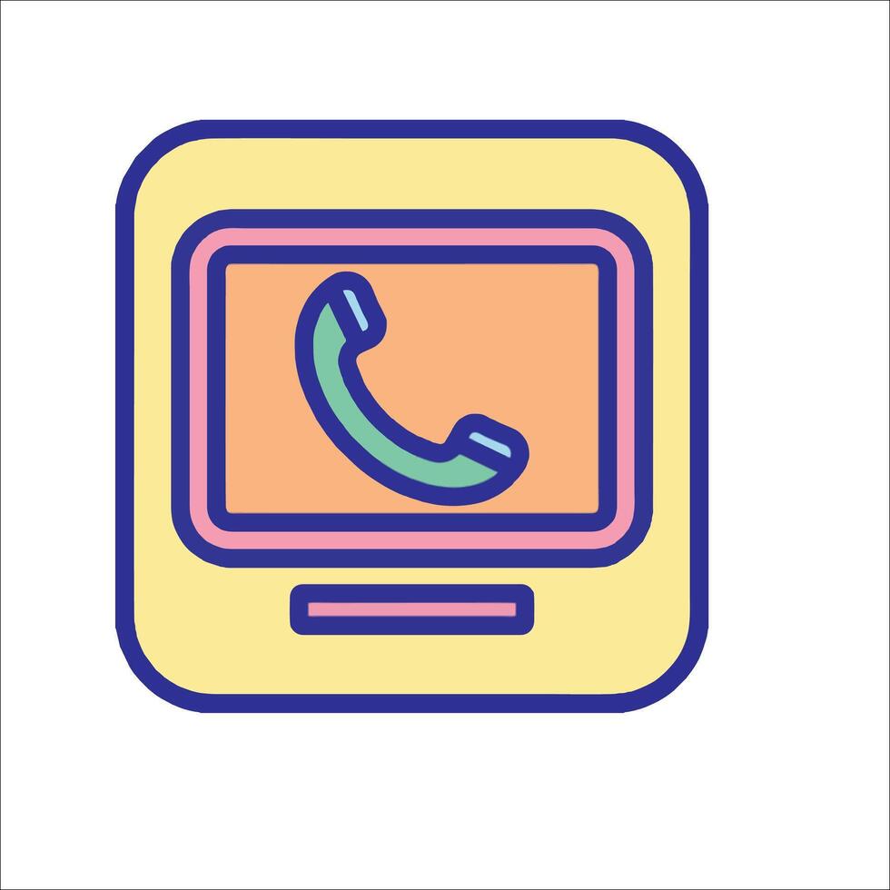 A phone icon on a computer screen vector