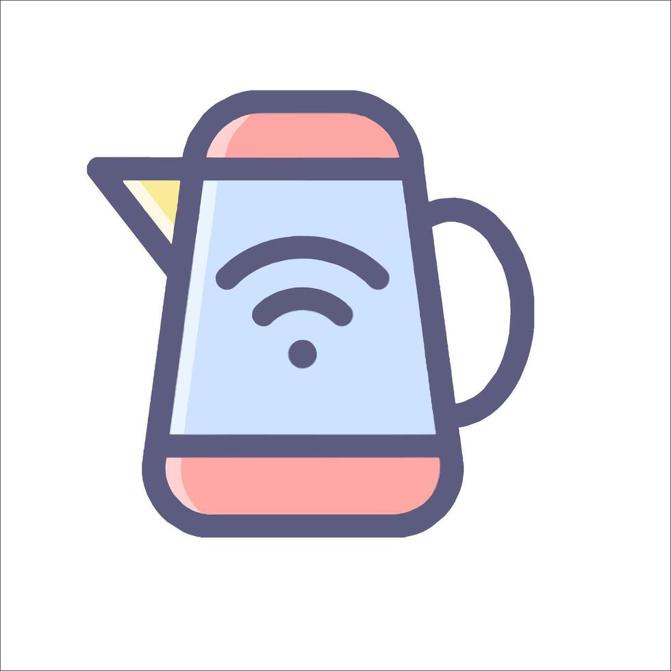 A coffee pot with wifi icon vector