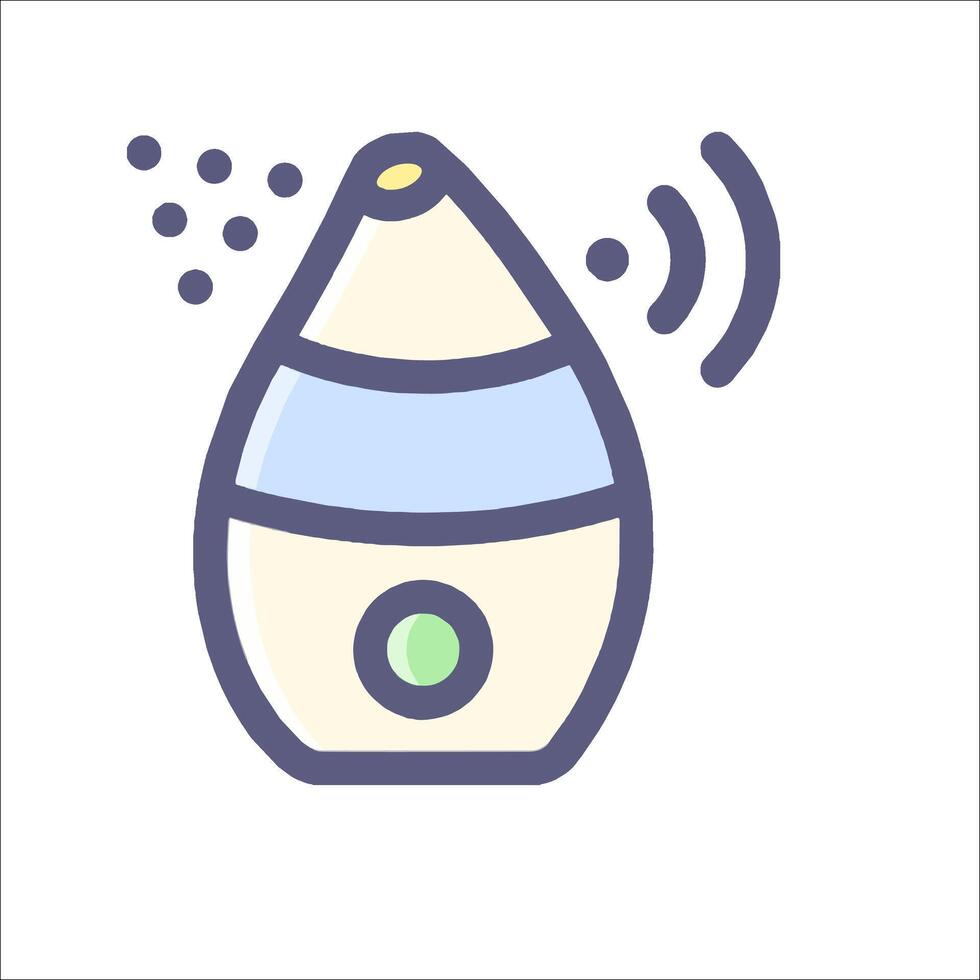 A small, white, and blue object with a sound wave coming out of it vector