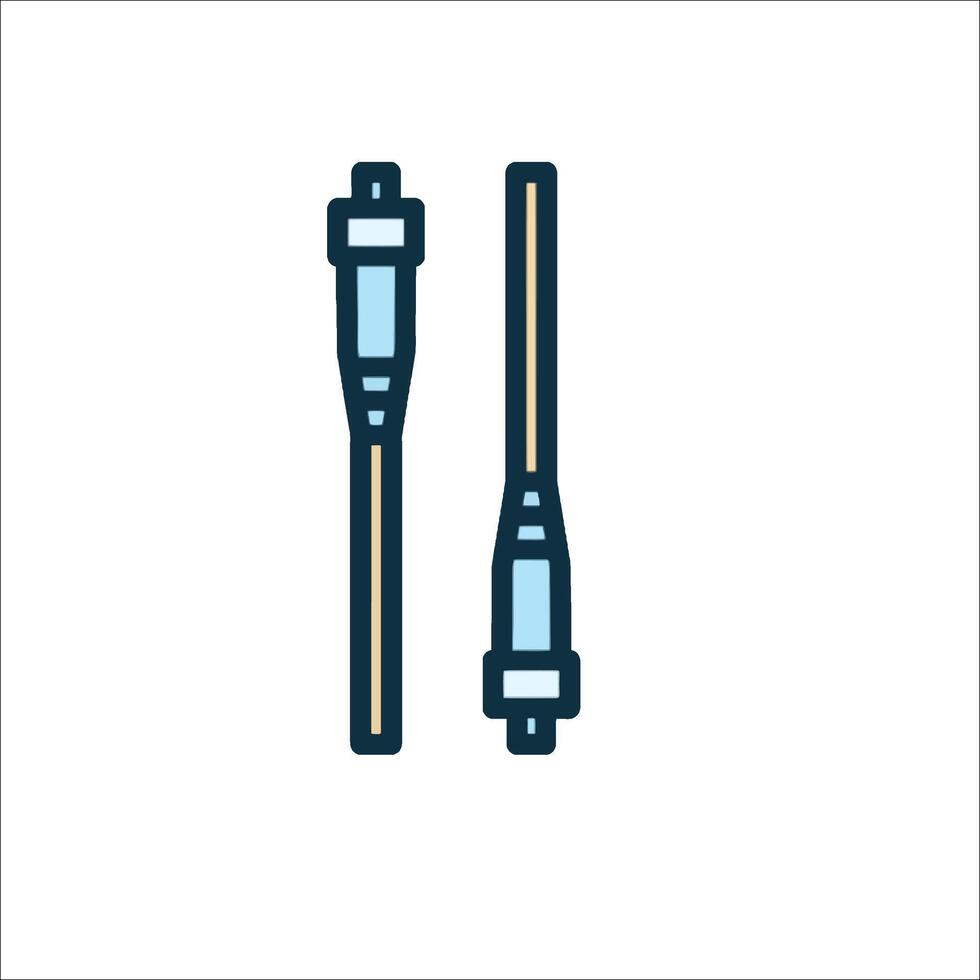 Two cables with a single end on each side vector