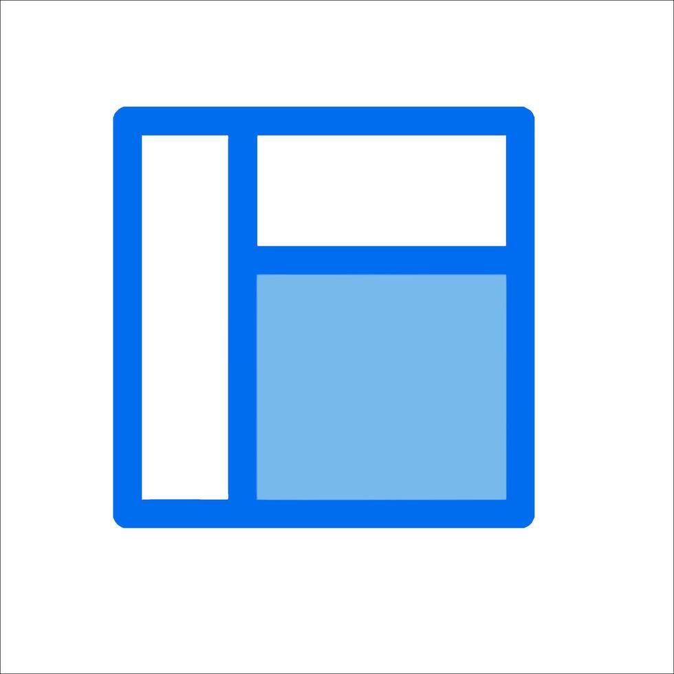 A blue square with a white background vector