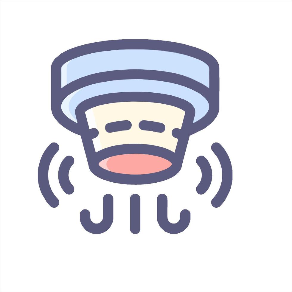 A fire alarm icon with a light bulb vector