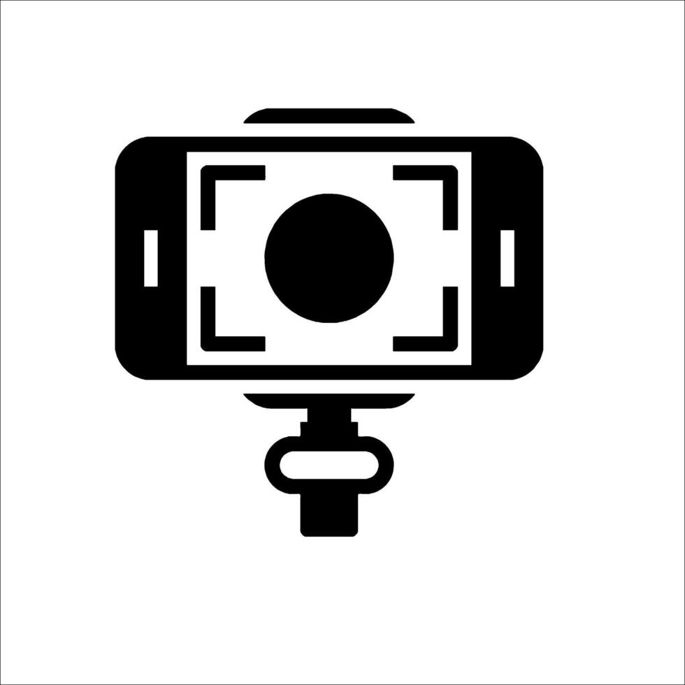 A camera on a tripod icon on a white background vector