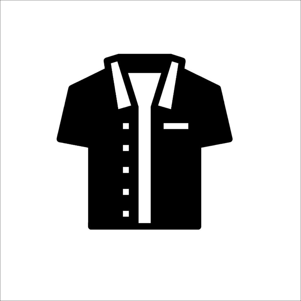 A black shirt with a white collar on a white background vector