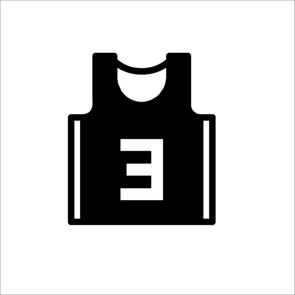 A black and white basketball jersey icon vector