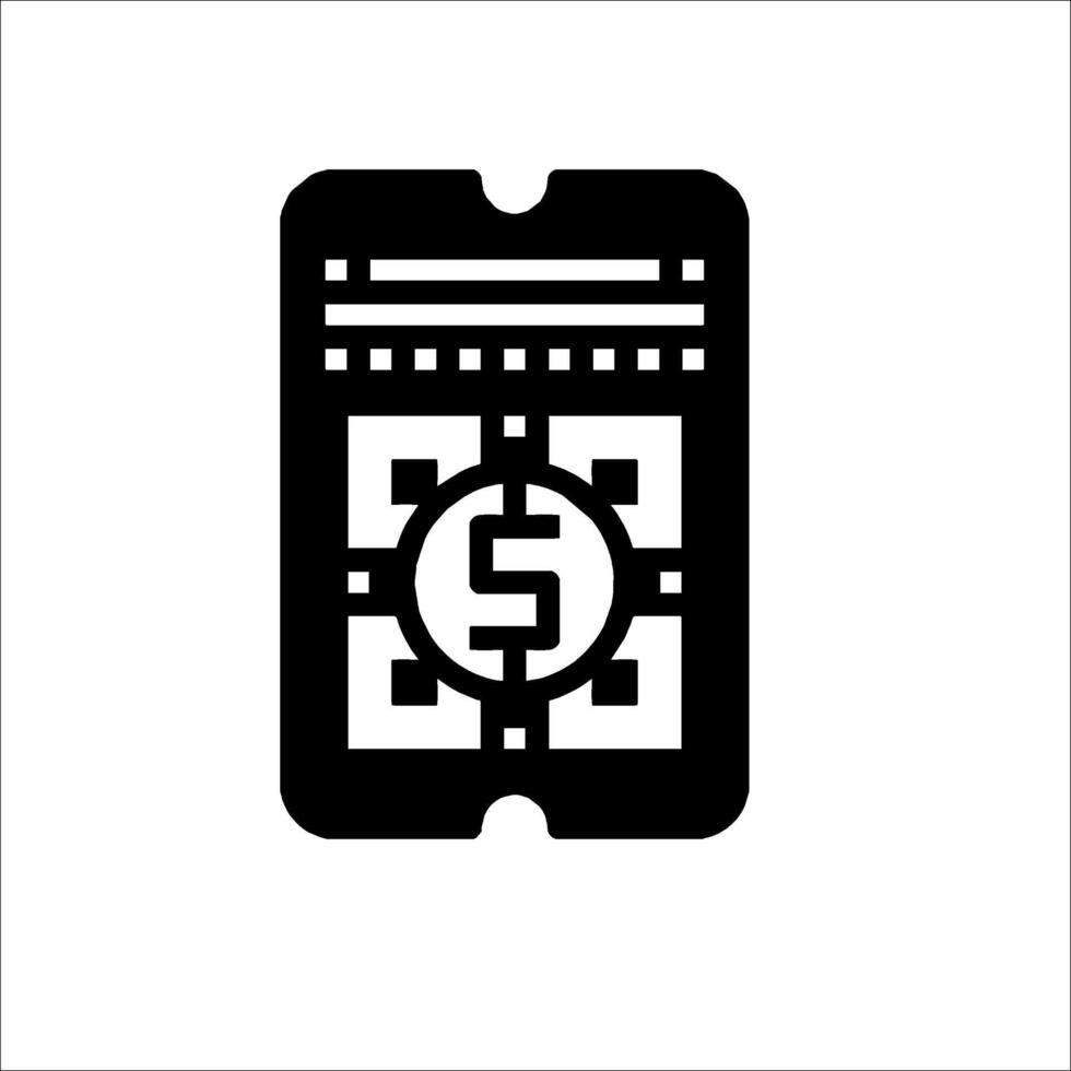 A black and white image of a ticket vector