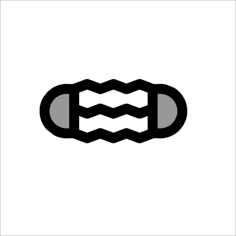 A black and white illustration of a sausage vector