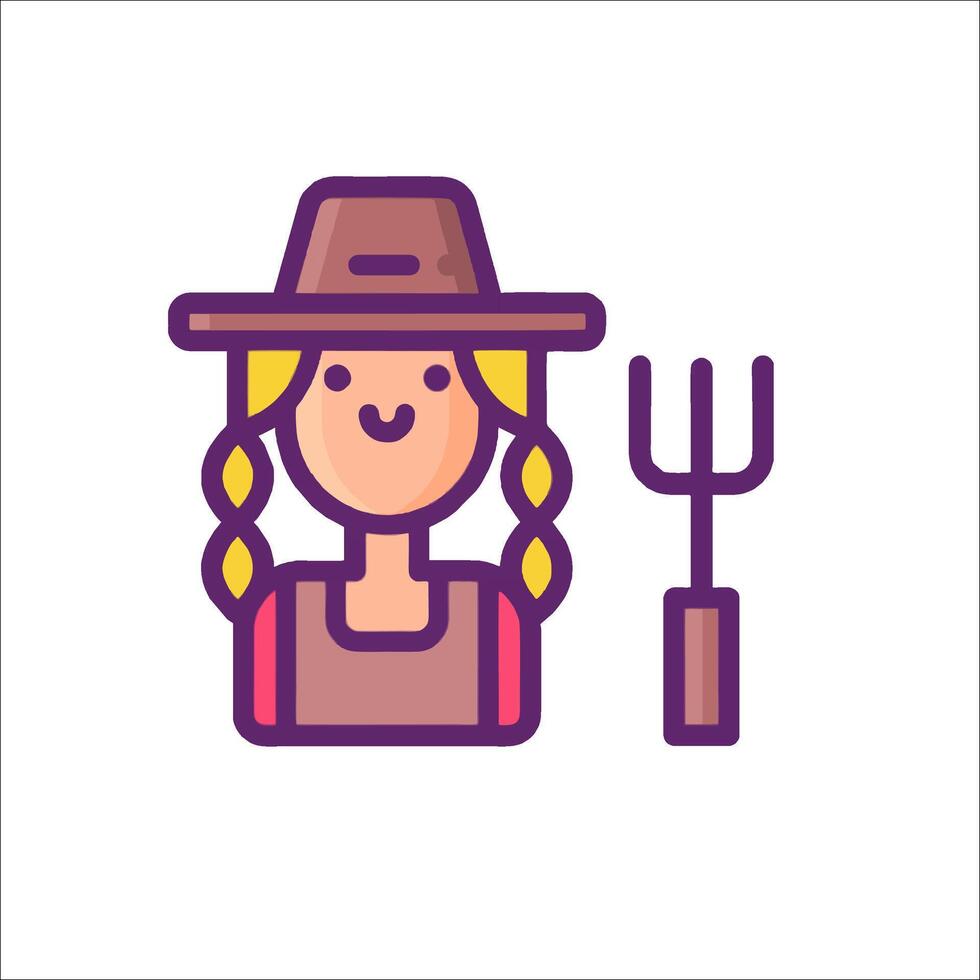 A woman in a hat and a pitchfork vector