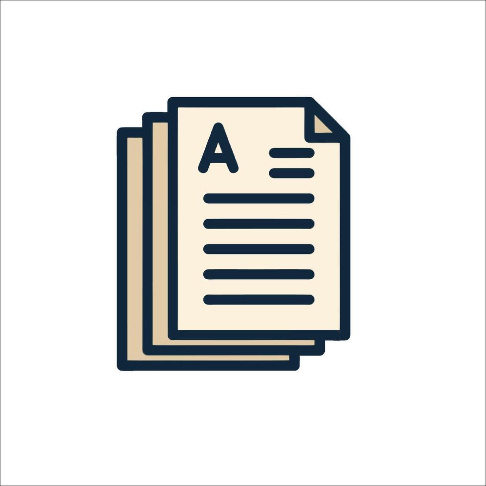 A document icon with a letter a on top vector