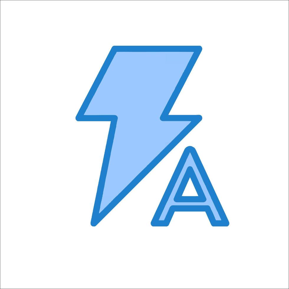 A lightning bolt with the letter a in the middle vector