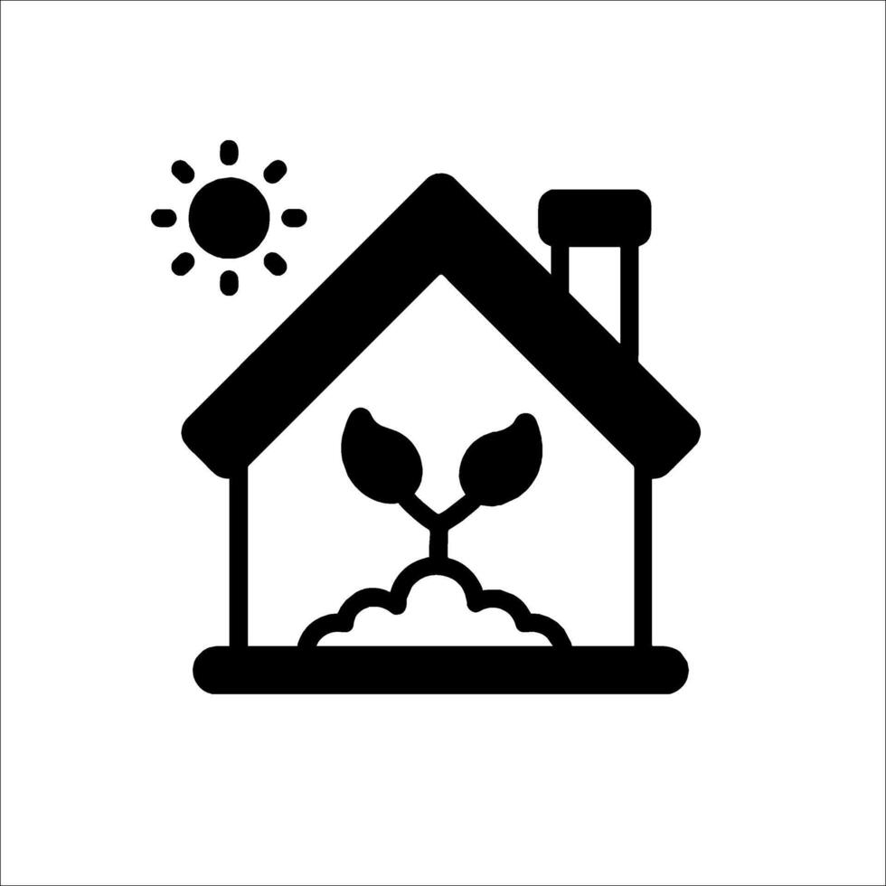 A house with a plant growing inside it vector