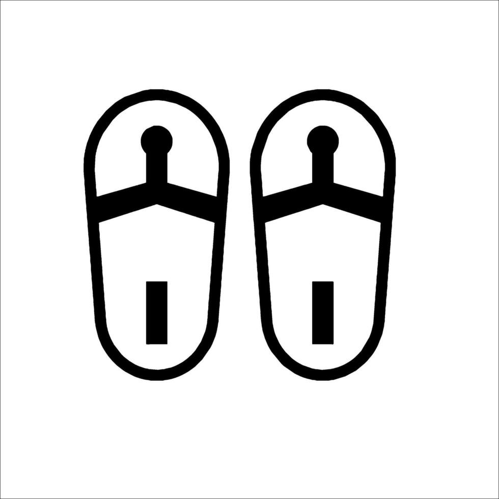 Two black flip flops on a white background vector