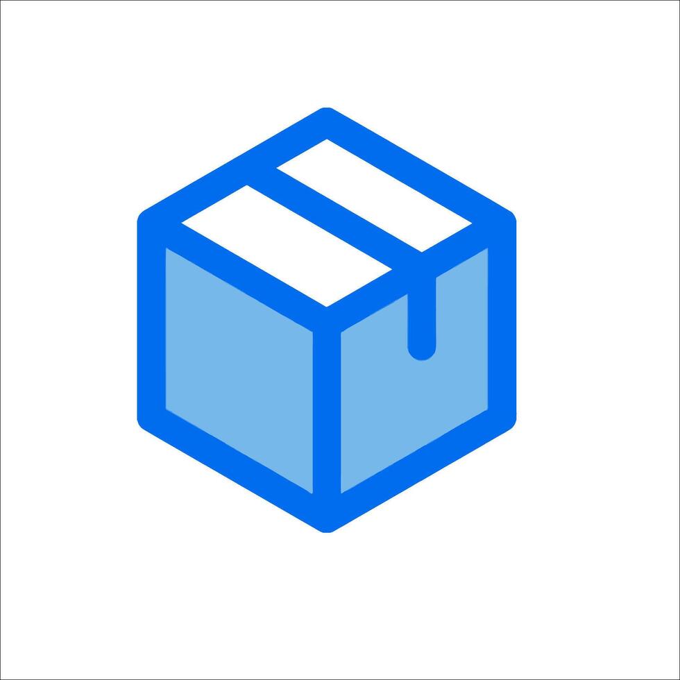 A blue box with a white background vector