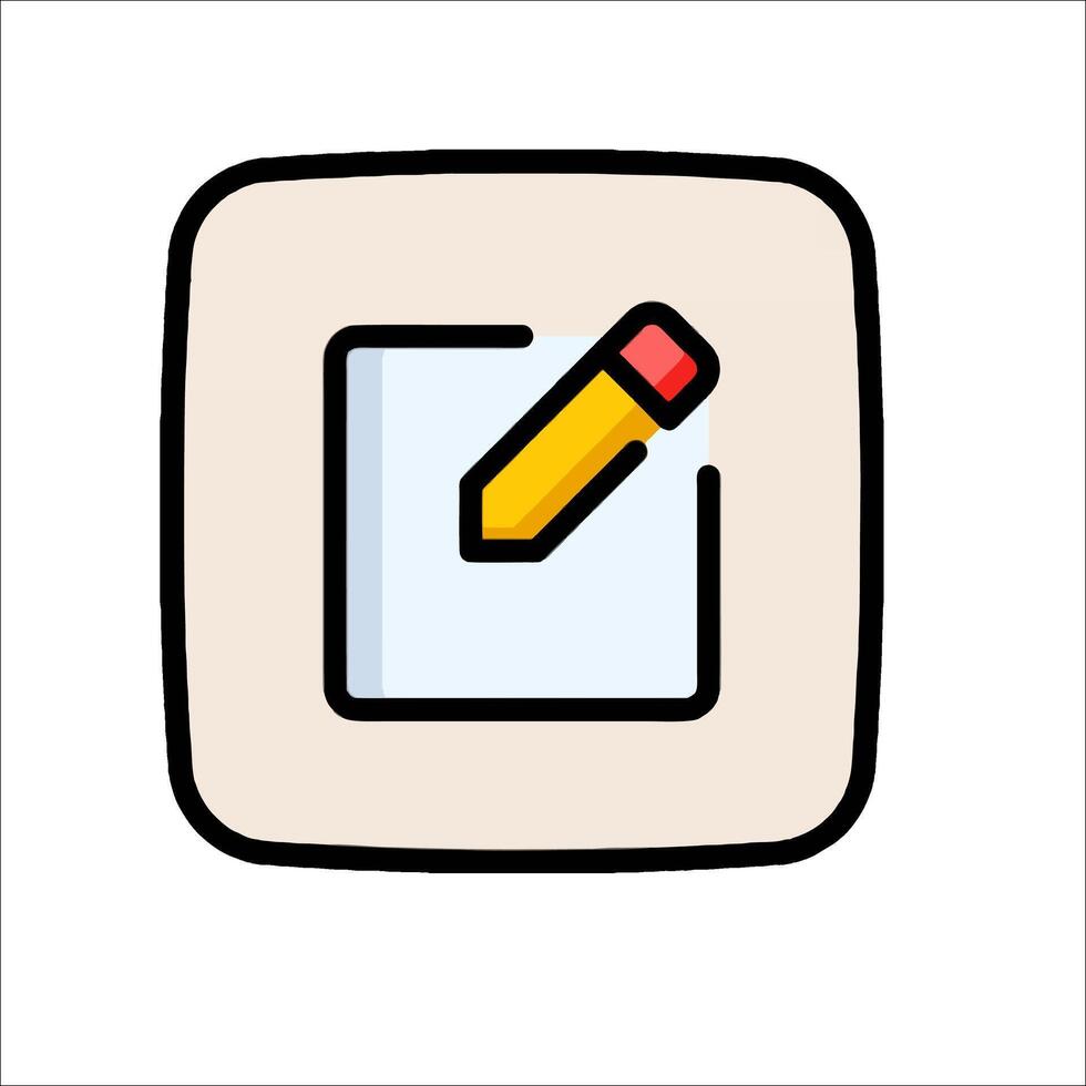 A pencil and a check mark icon on a white background vector