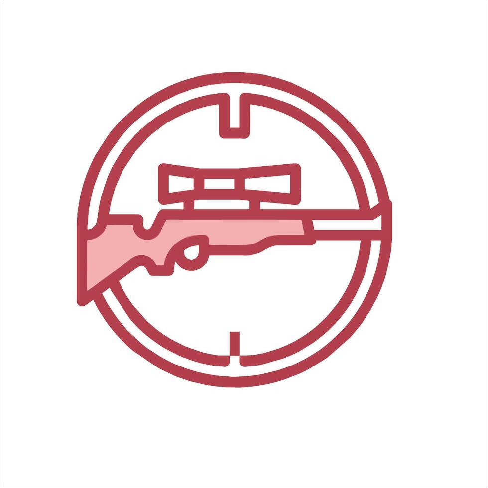 A rifle and scope icon in a circle vector