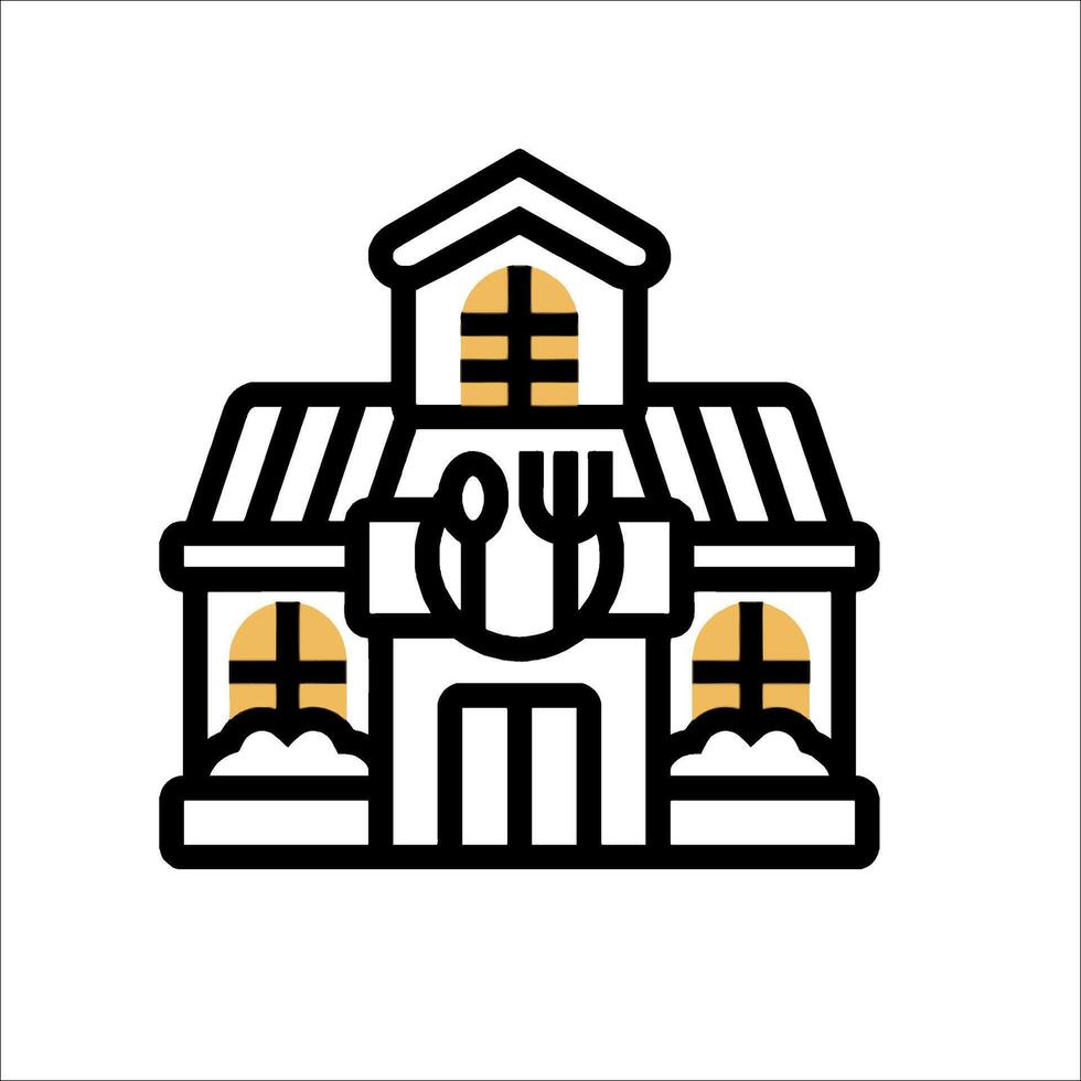 A restaurant icon with a fork and knife vector