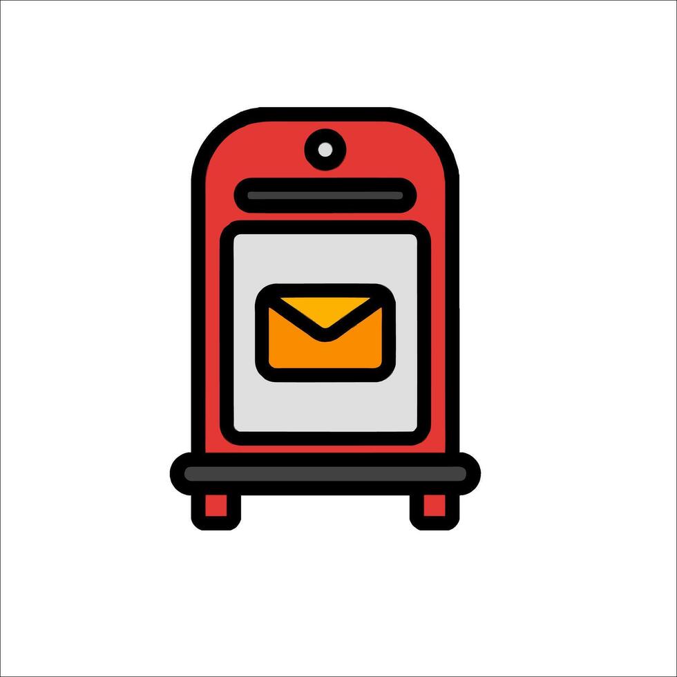 A red mail box with an envelope inside vector