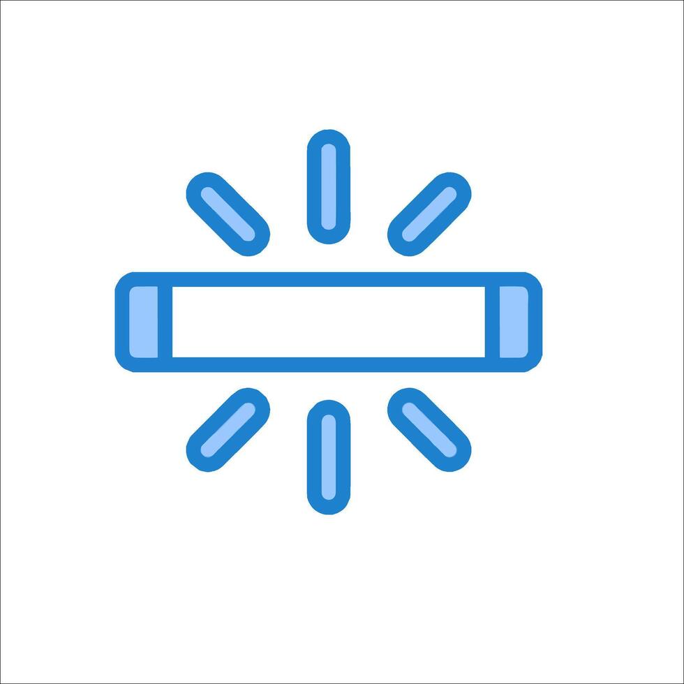 A blue icon of a light bulb vector