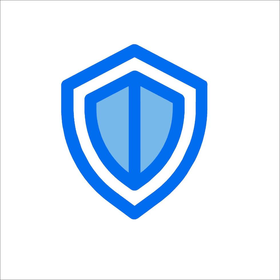 A blue shield with a blue border vector