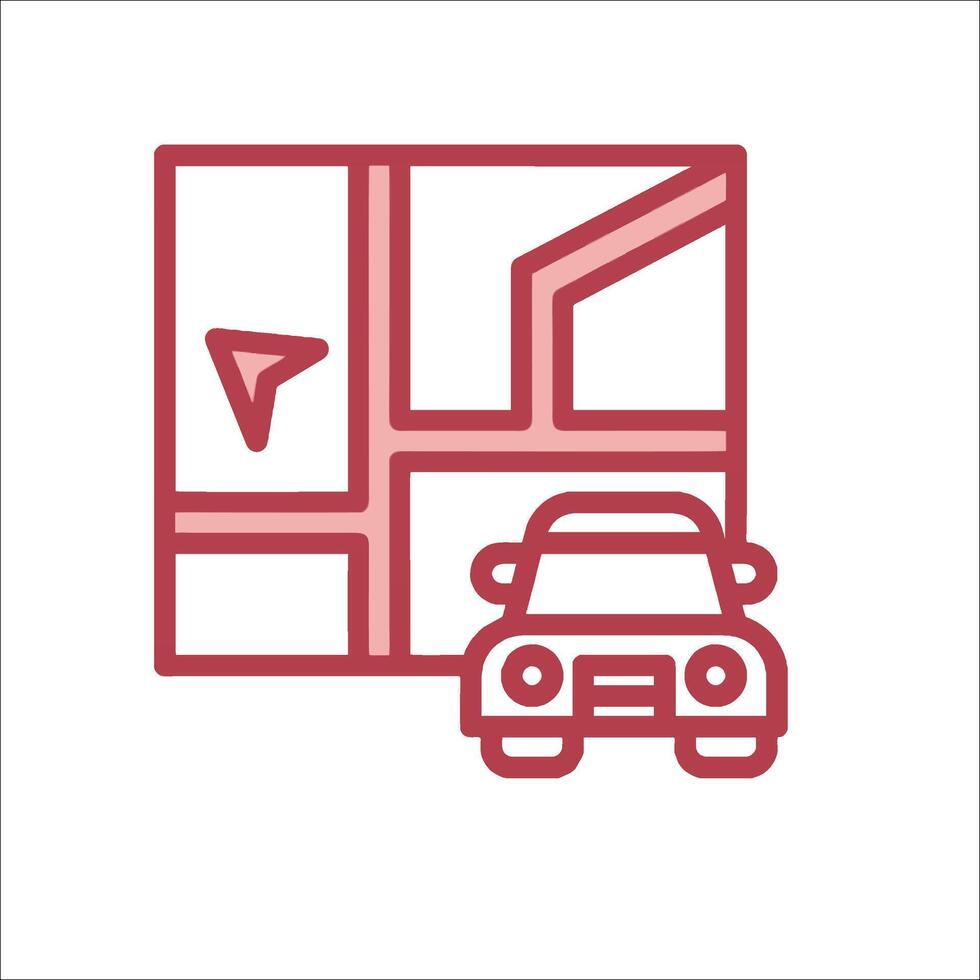 A car is parked in front of a map and a car is parked in front of it vector