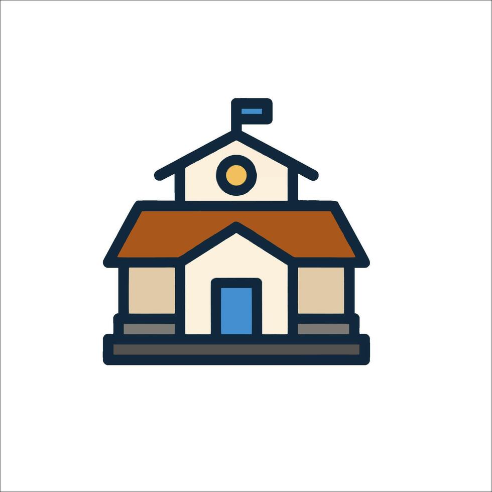 School building icon illustration vector