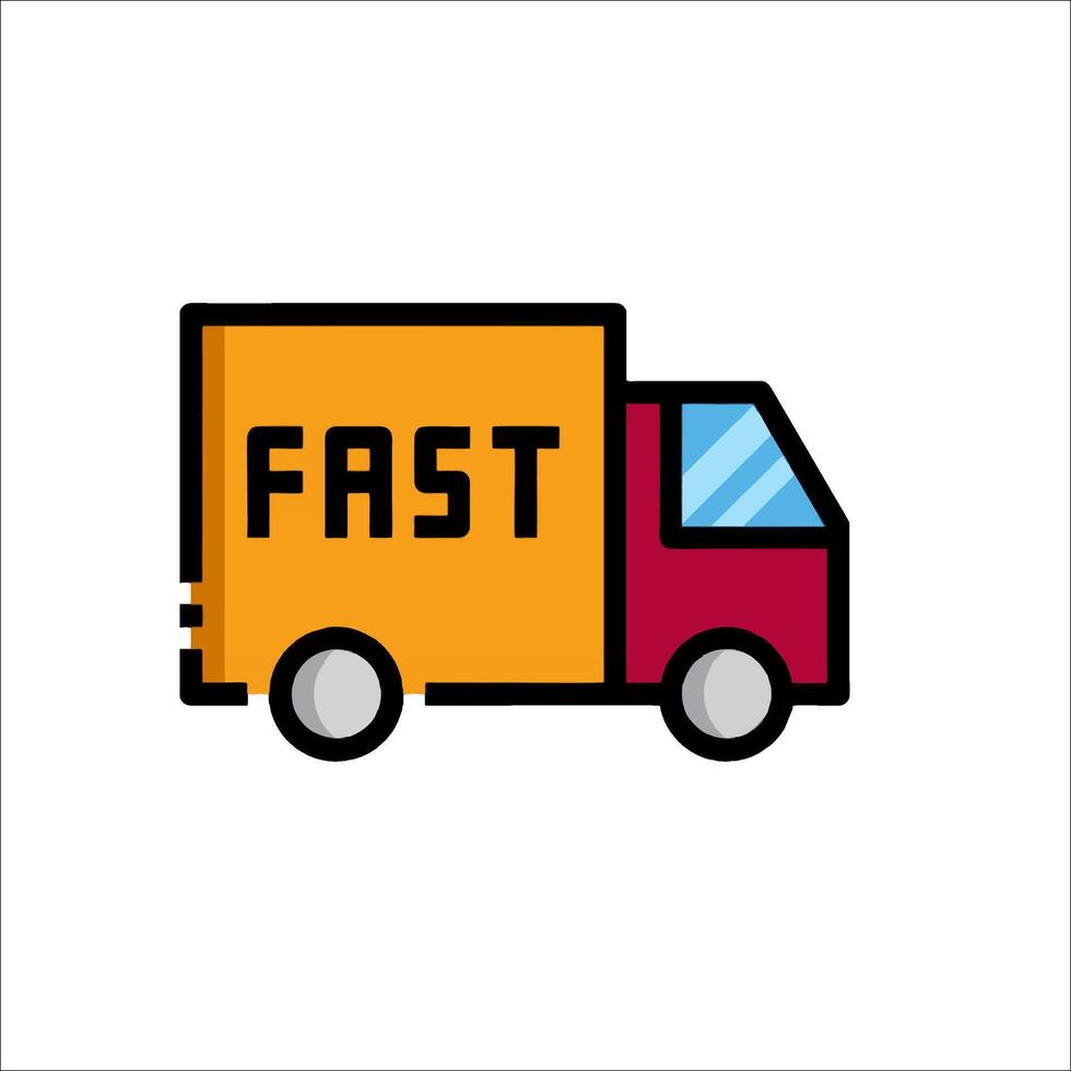 Fast delivery truck icon illustration vector