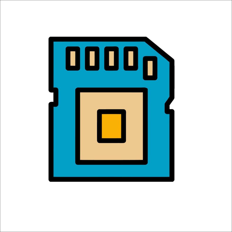 A micro sd card icon on a white background vector