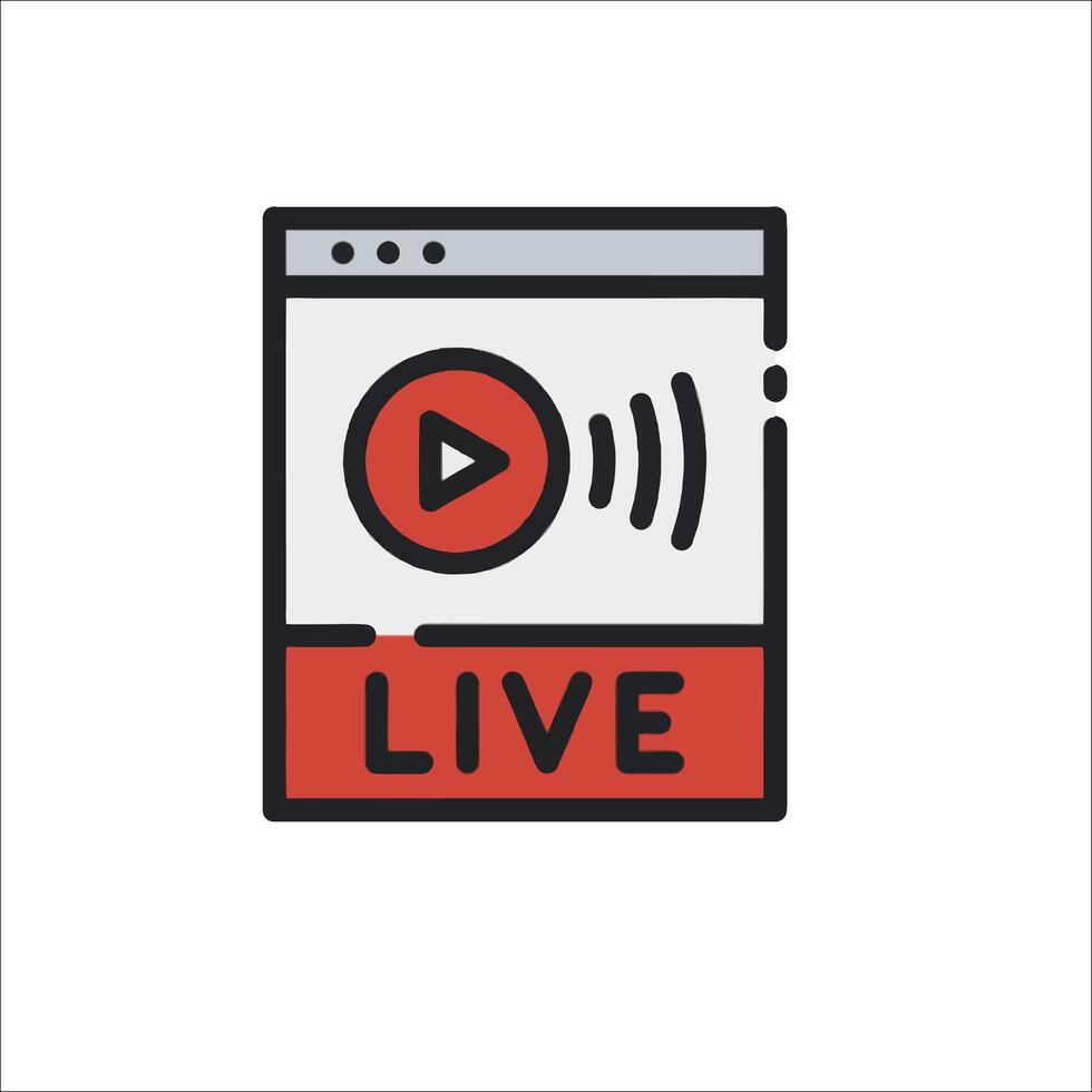 Live streaming icon illustration vector