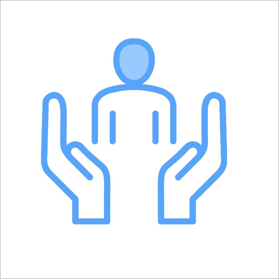 A person is holding two hands in front of them vector