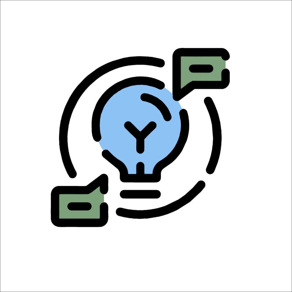 A light bulb with a speech bubble around it vector