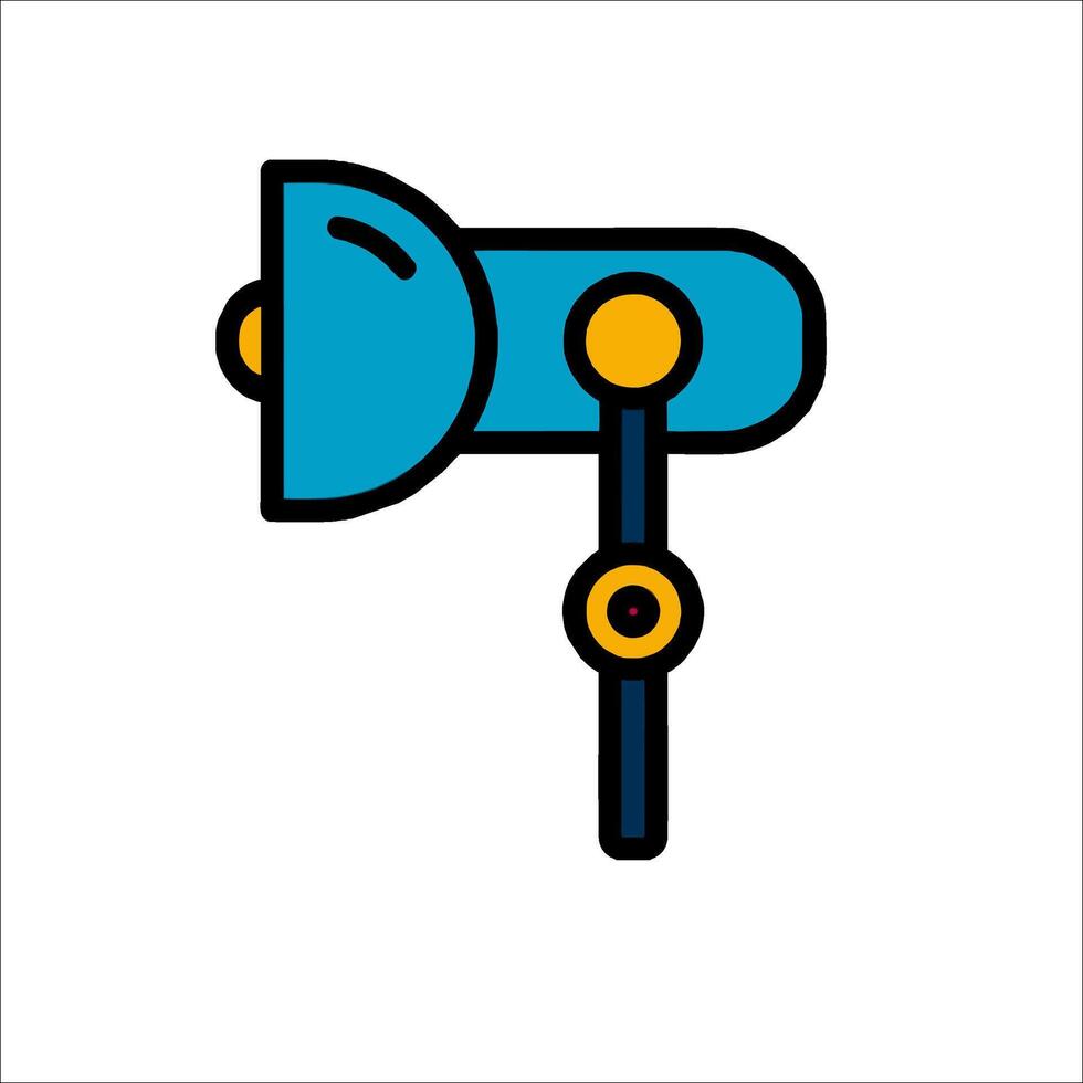 A blue and yellow light bulb icon on a white background vector