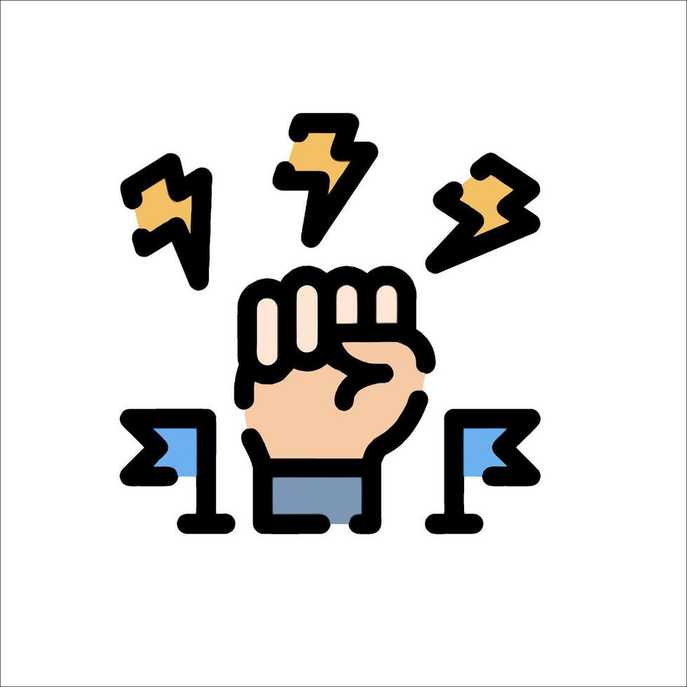 A fist with lightning bolts on it vector