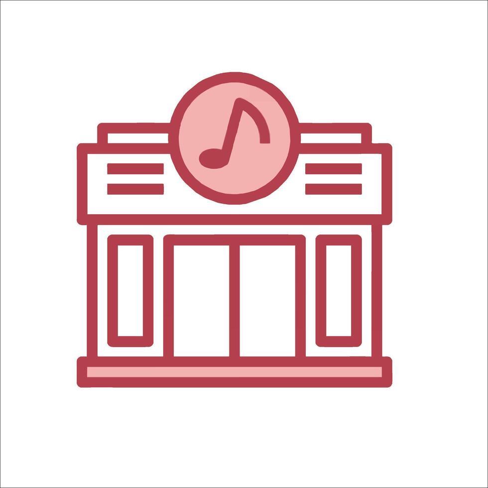 A music store icon with a note on it vector
