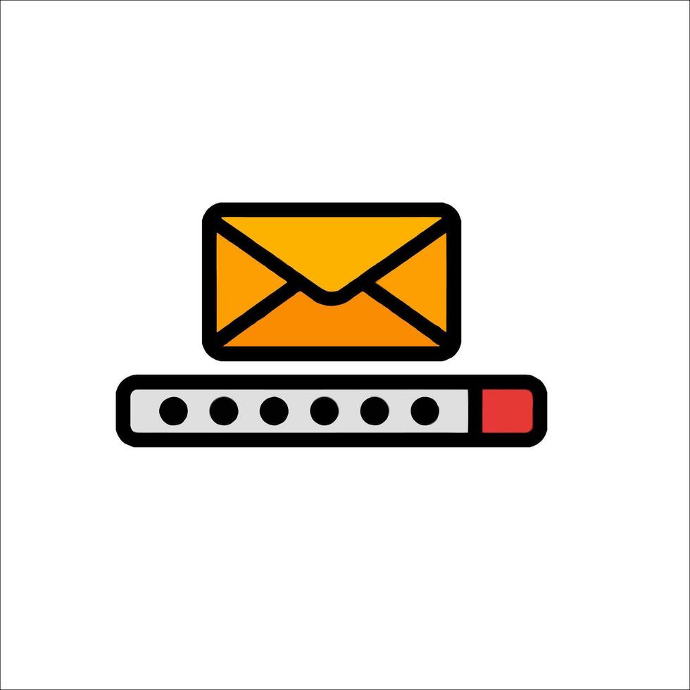 Email icon with a lock and envelope vector