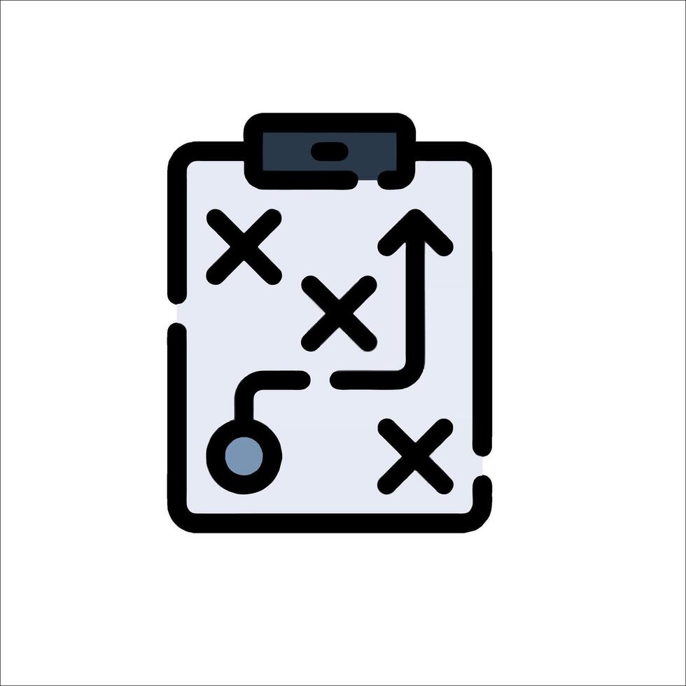 A clipboard with arrows on it and a sign that says 'checklist' vector