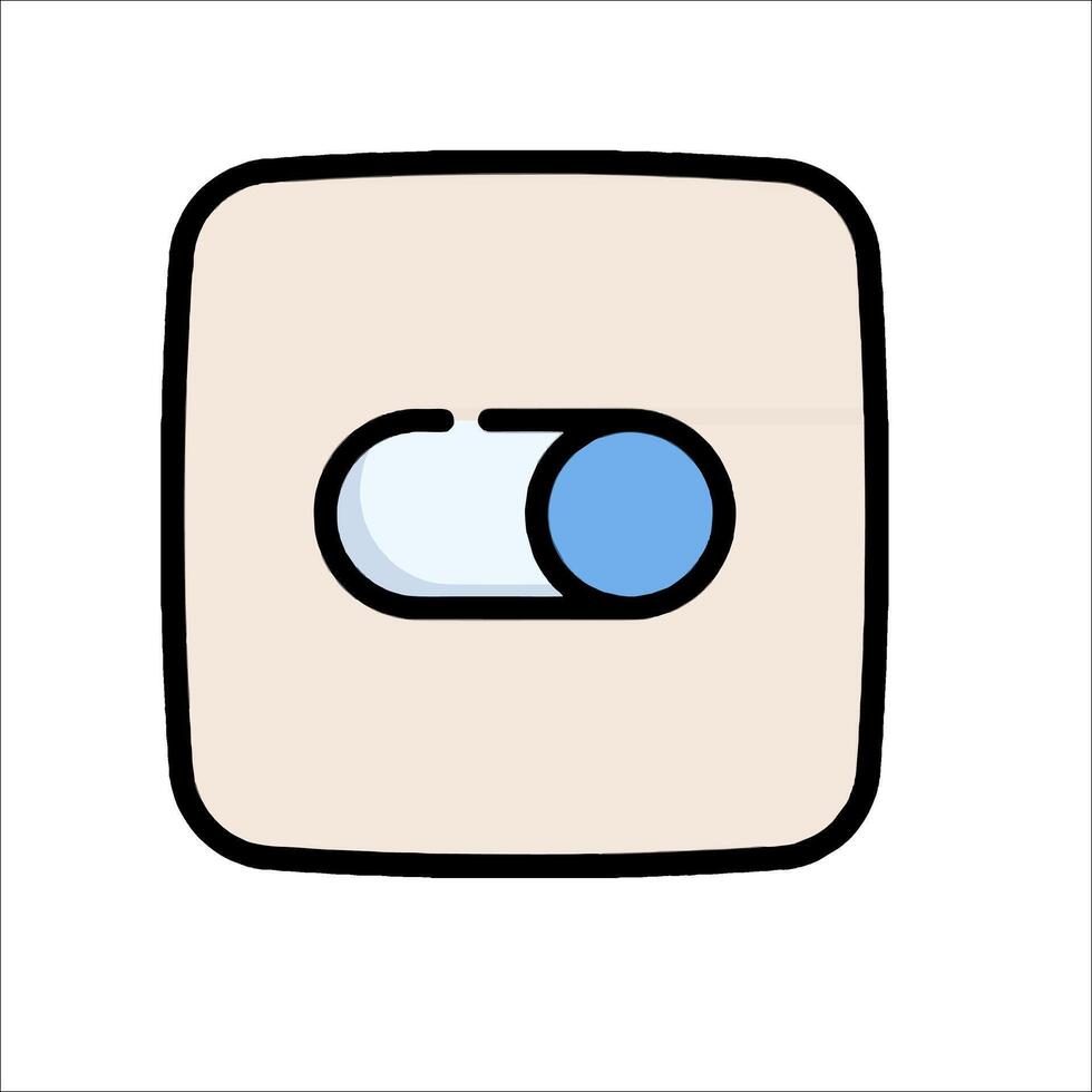 A button with a blue and white square vector