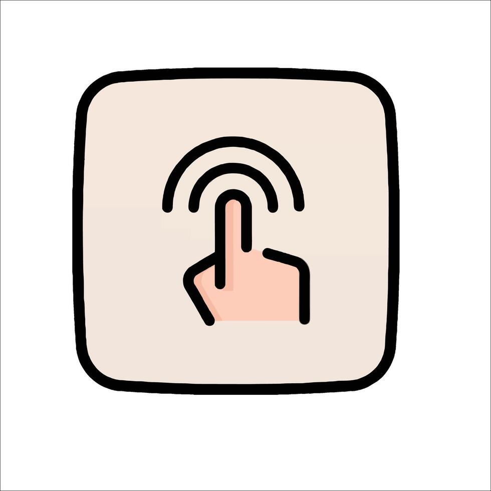Touch icon with finger on it illustration vector