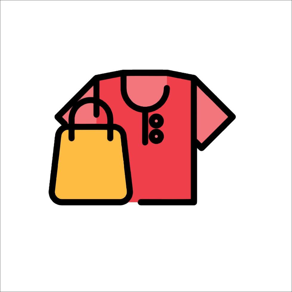 A red shirt with a bag on it vector