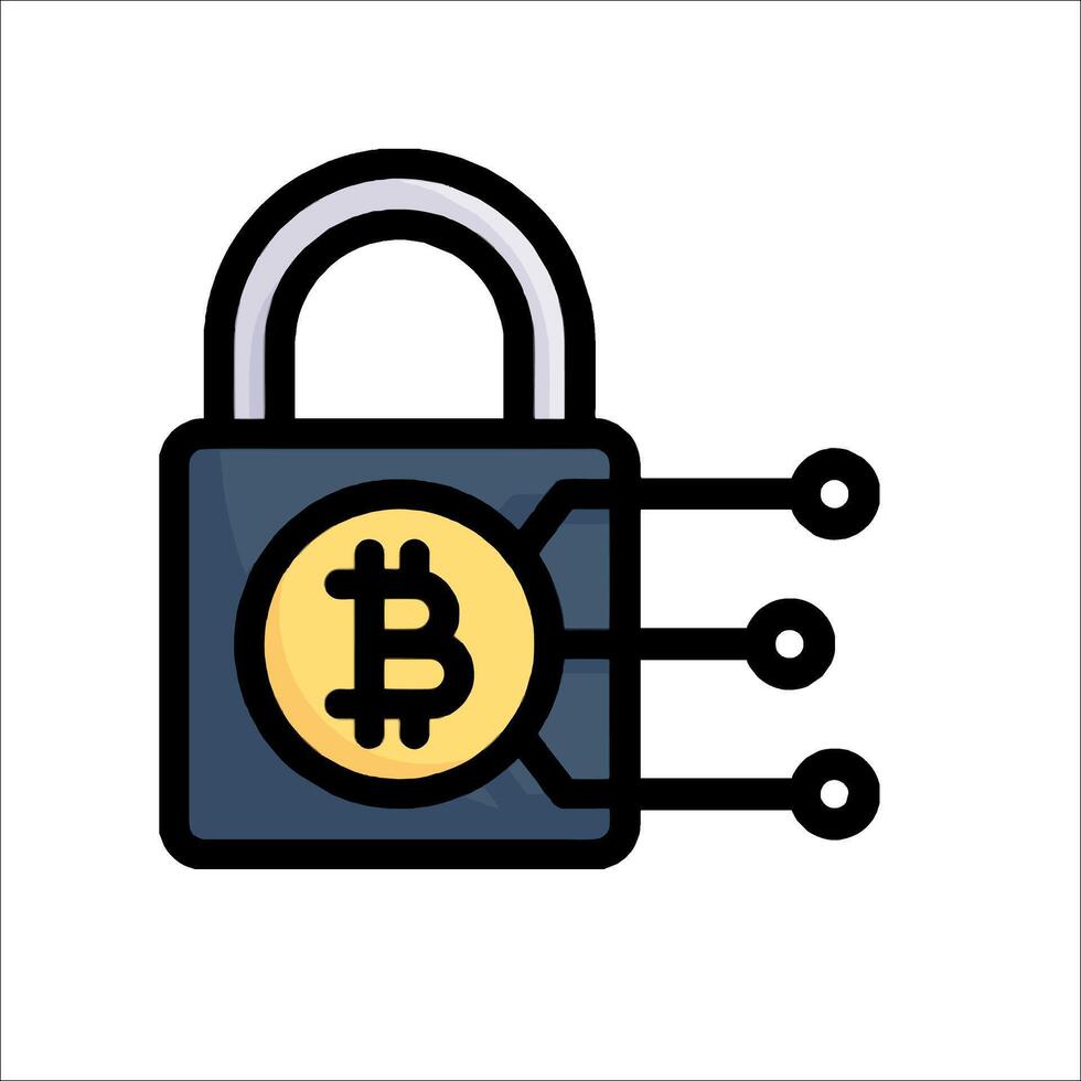 Bitcoin security icon vector