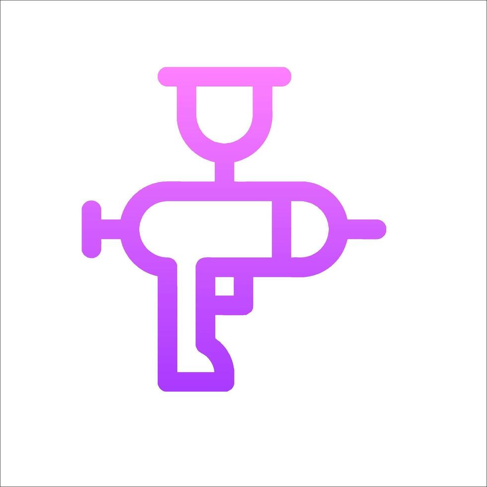 A purple and pink icon of a gun vector
