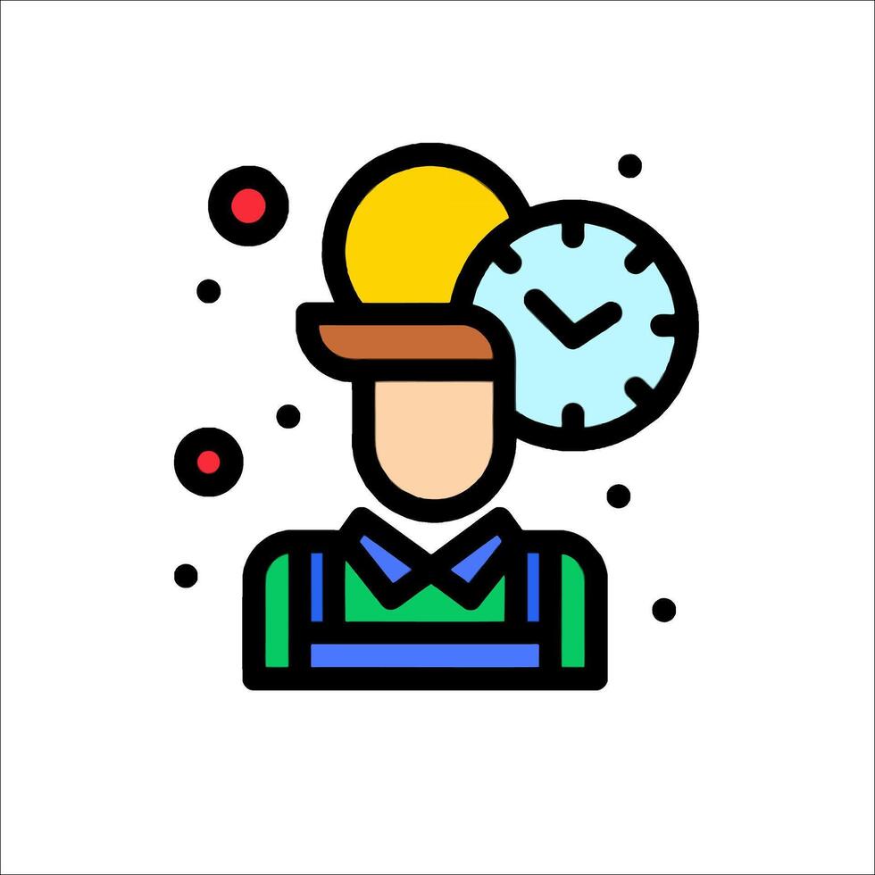 A man with a clock on his head and a hat vector
