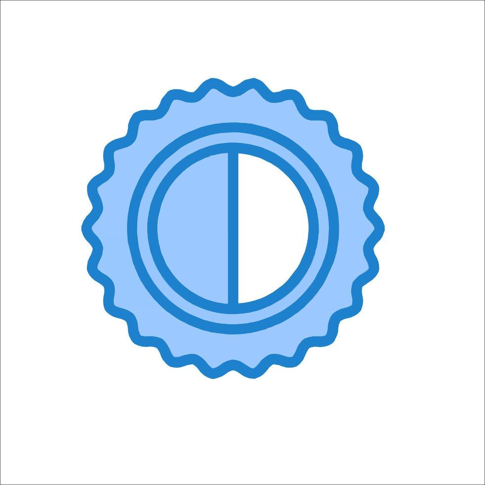 A blue seal with a half circle inside vector