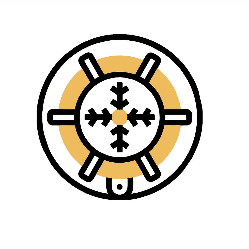 A snowflake in a circle with a snowflake in the middle vector