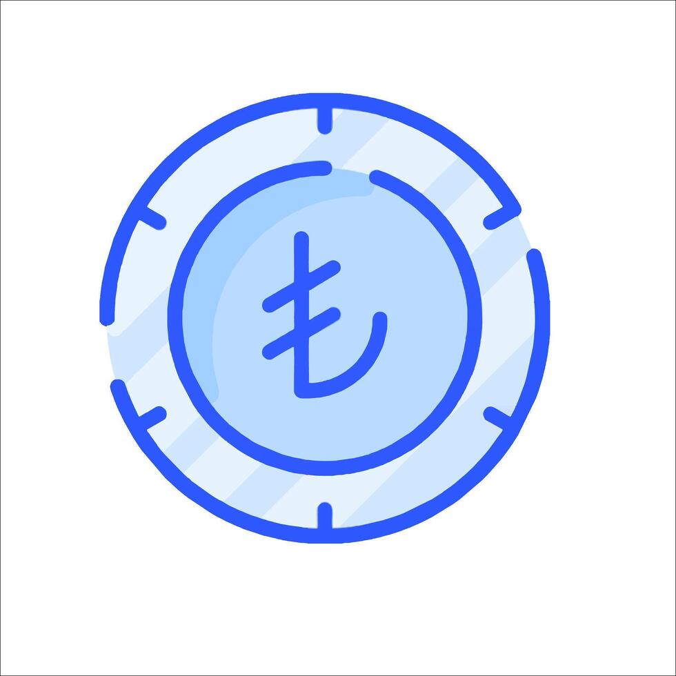 A blue circle with the symbol for currency vector