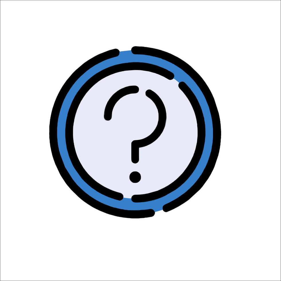 A question mark icon in a circle vector