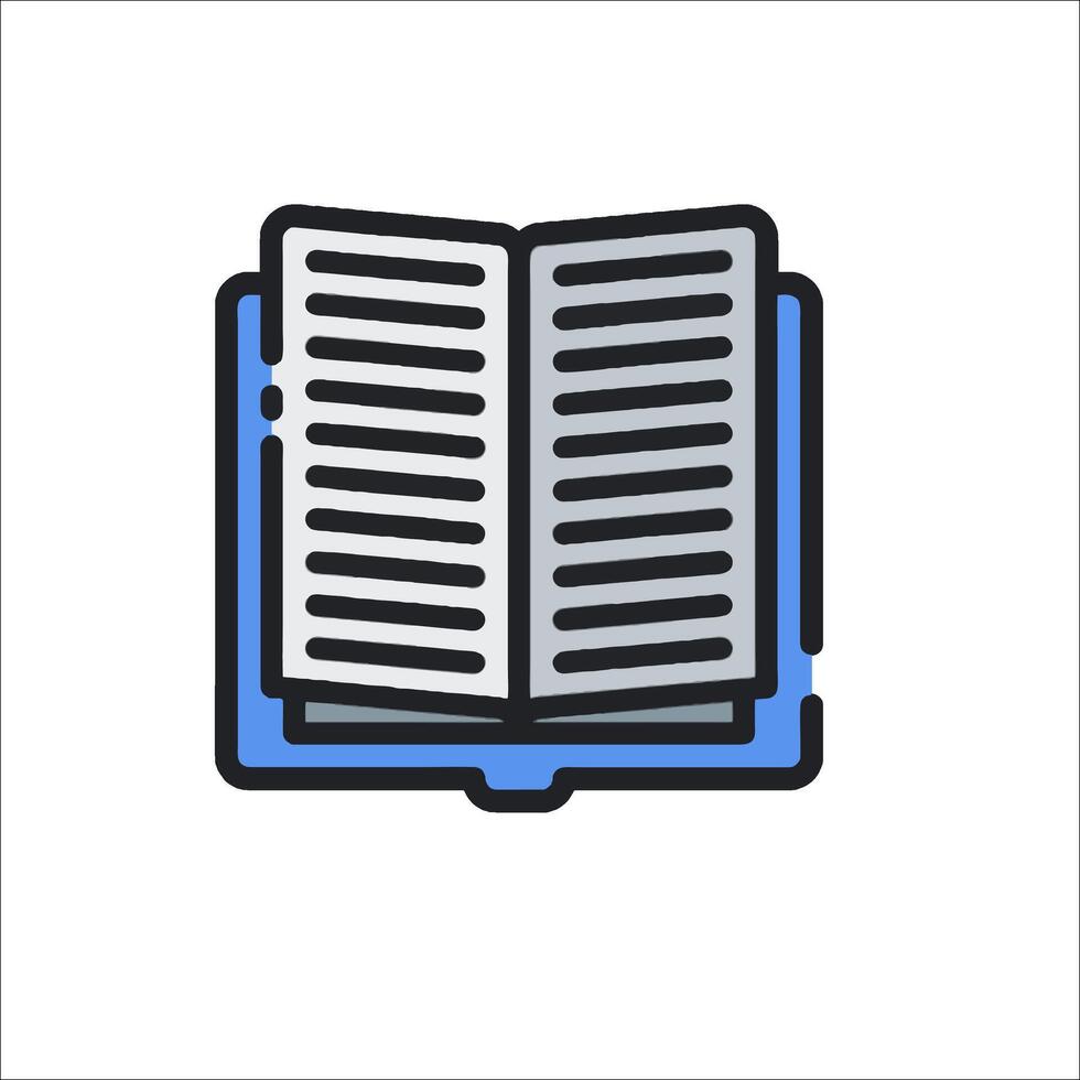 An open book icon on a white background vector