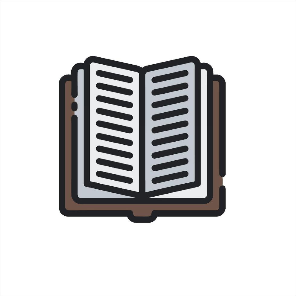 An open book icon on a white background vector