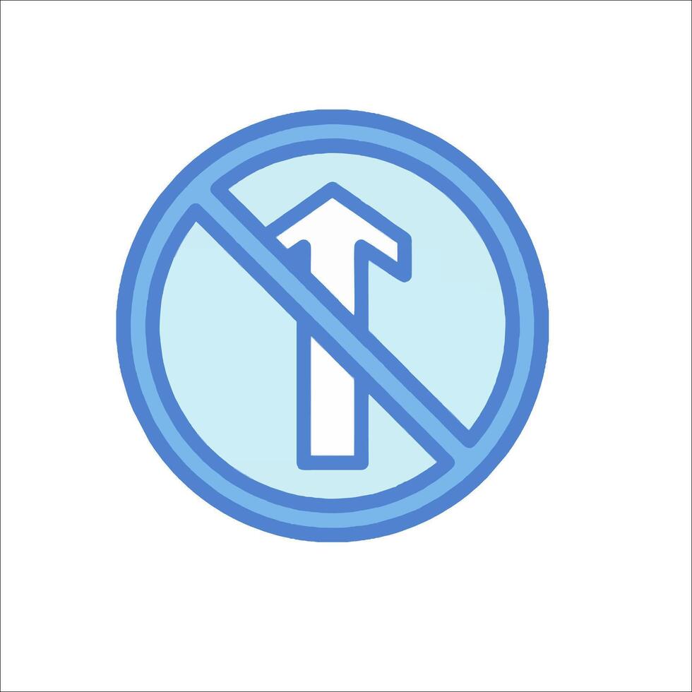 A no entry sign with an arrow pointing up vector