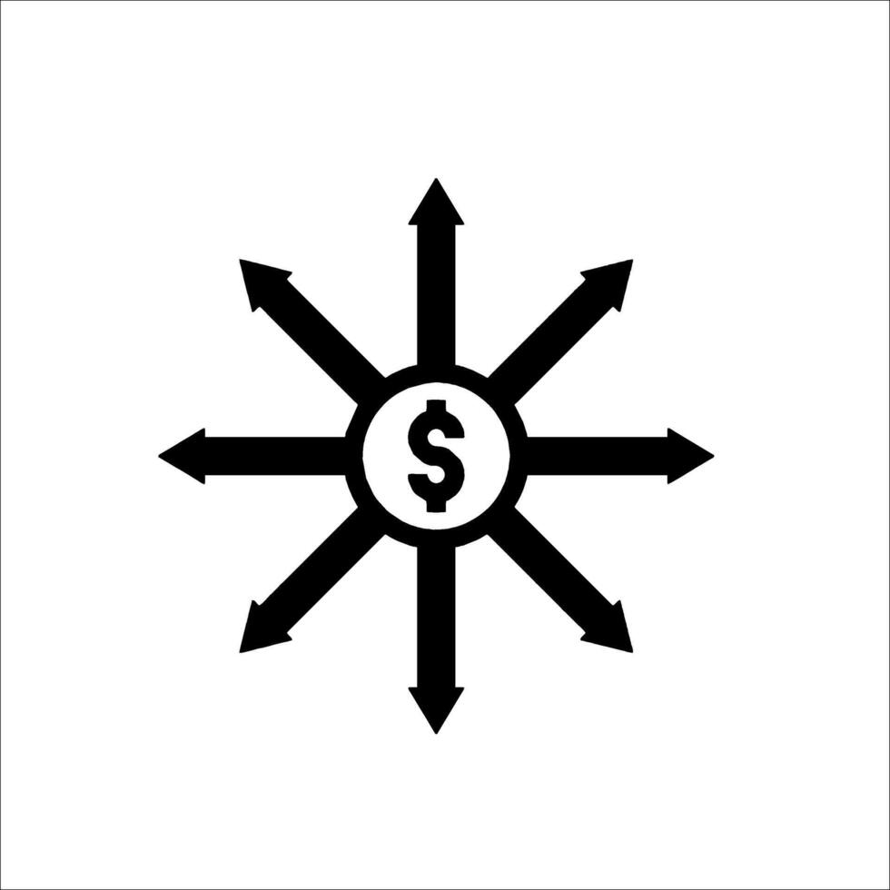 Money arrow icon vector