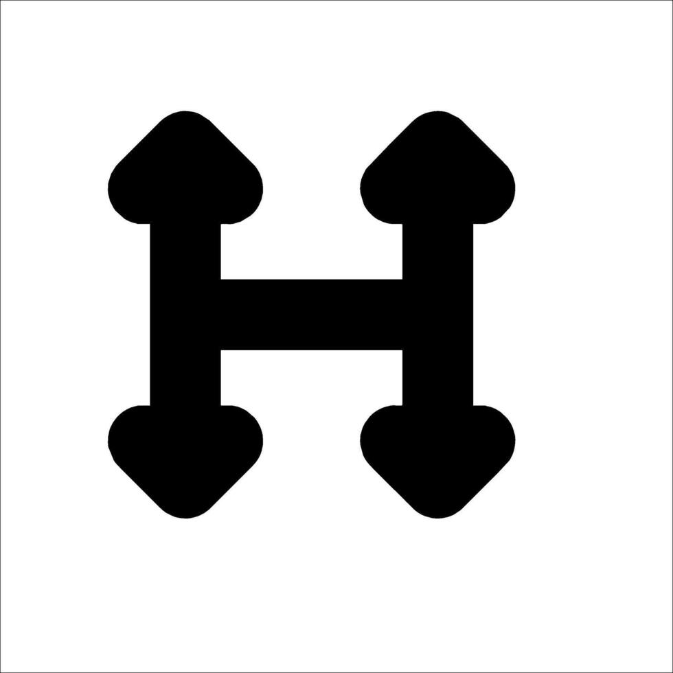 A black and white icon of the letter h vector